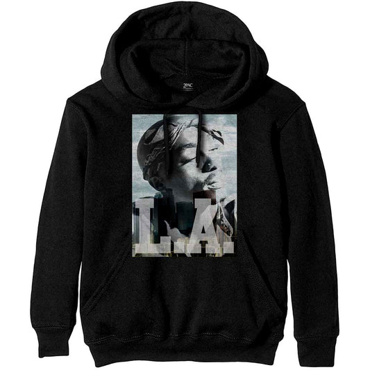 TUPAC UNISEX PULLOVER HOODIE: LA SKYLINE (LARGE)