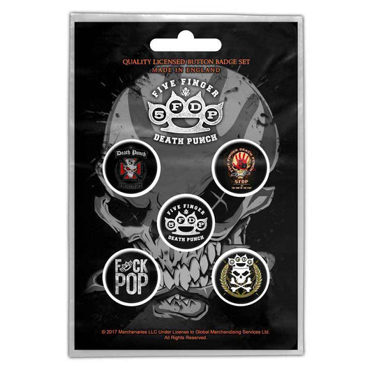 FIVE FINGER DEATH PUNCH BUTTON BADGE PACK: LOGOS (RETAIL PACK)