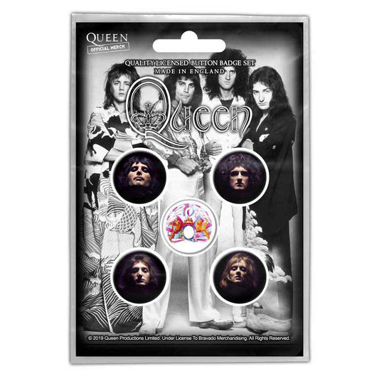 QUEEN BUTTON BADGE PACK: FACES (RETAIL PACK)