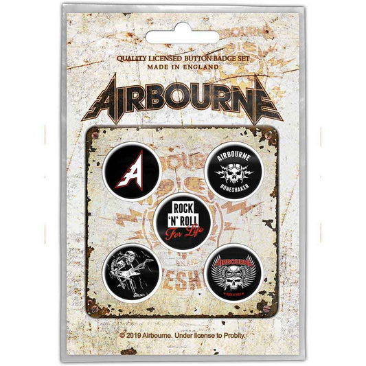 AIRBOURNE BUTTON BADGE PACK: BONESHAKER (RETAIL PACK)