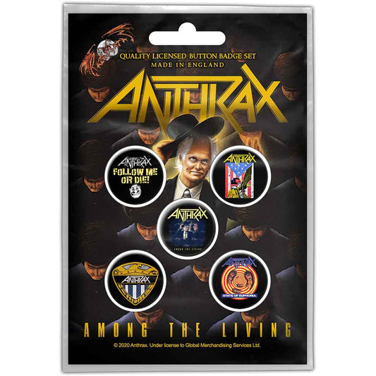 ANTHRAX BUTTON BADGE PACK: AMONG THE LIVING (RETAIL PACK)