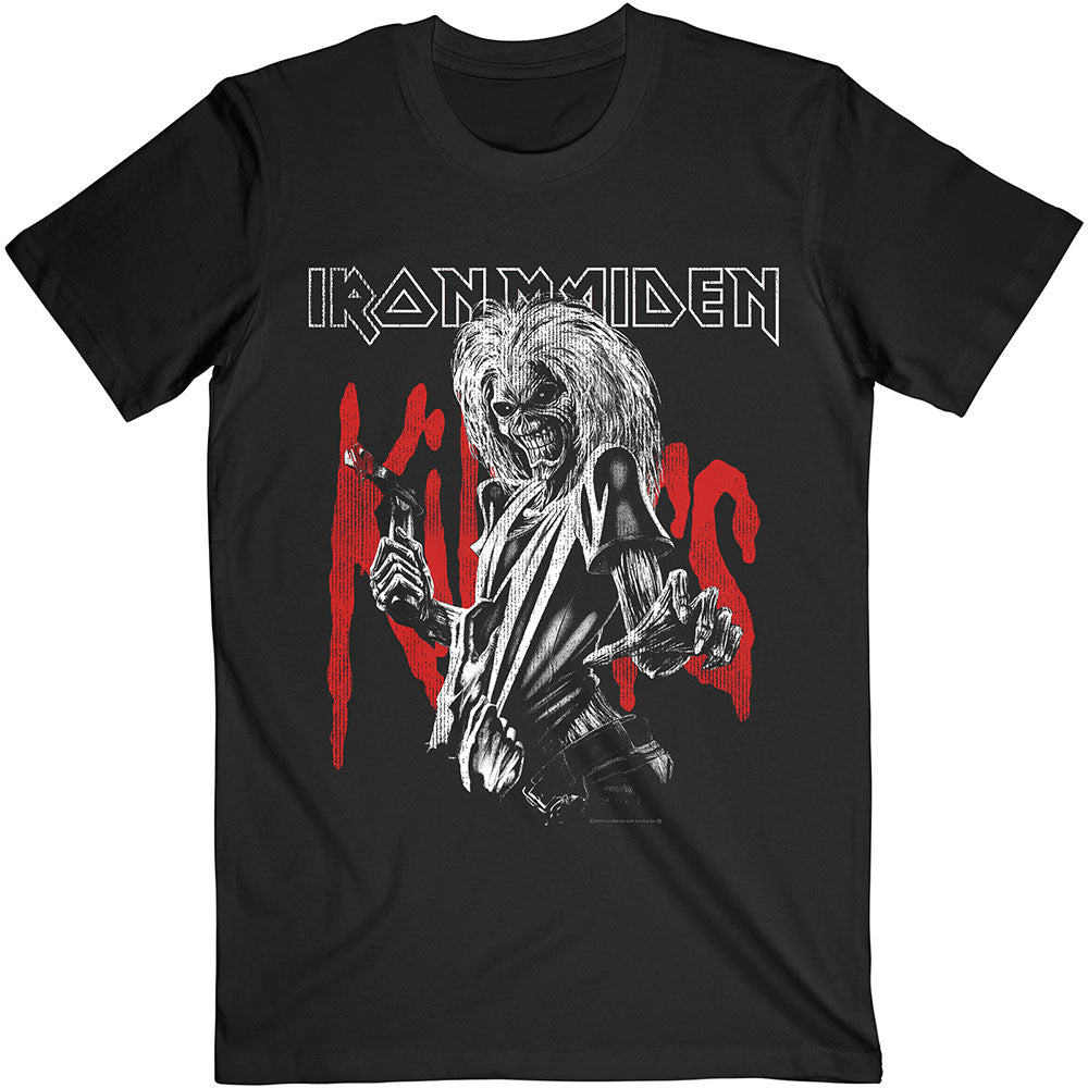 IRON MAIDEN UNISEX T-SHIRT: KILLERS EDDIE LARGE GRAPHIC DISTRESS